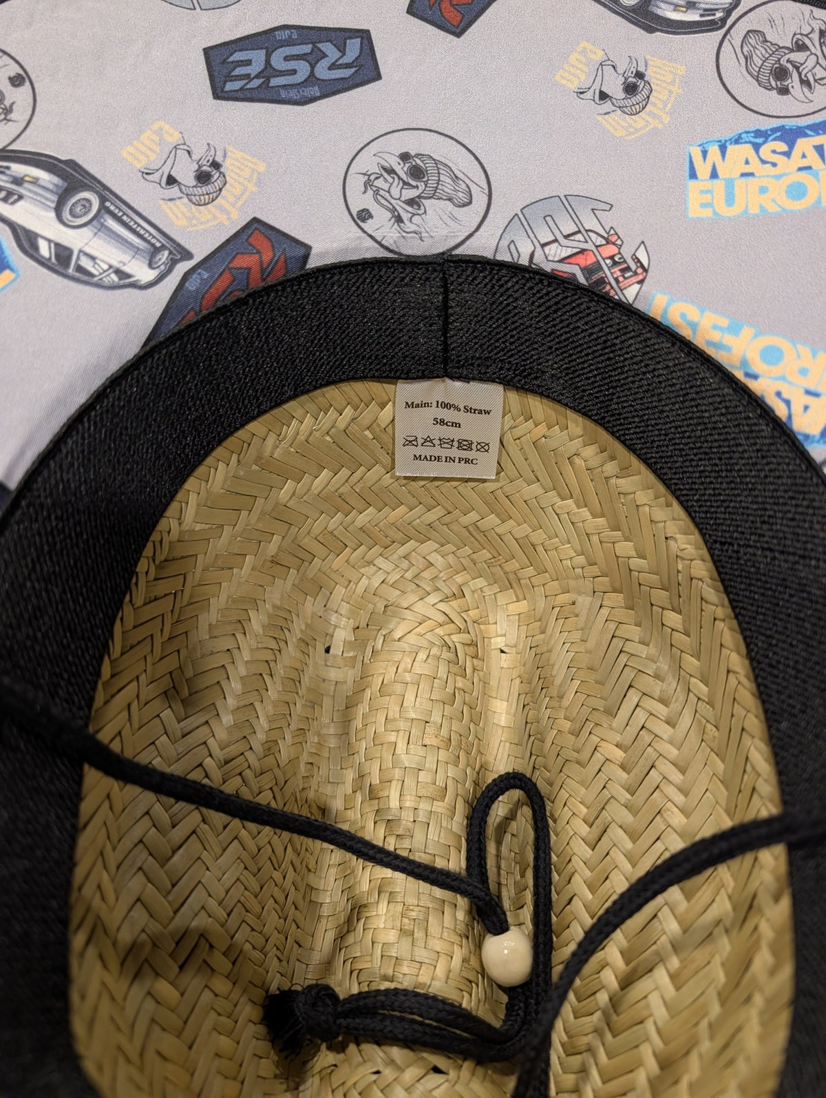 Straw hat L (58cm) size label